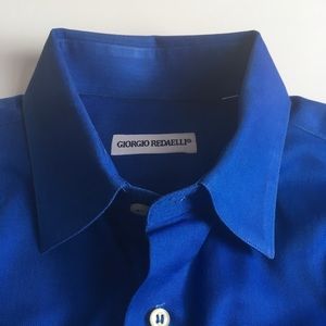 Giorgio redaelli Made in Italy blue dress shirt long sleeve 15.5 cotton pa0184